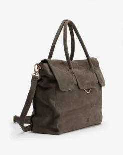 BIBA Bolso De Mano-Bolso De Mano Collins De Piel Marron Oscuro